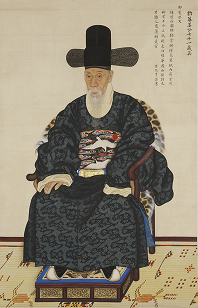 Myungki Lee, Portrait of Sehwang Kang, 1783, ink on Silk, 145x94cm, the 590-2th national treasure of South Korea.
