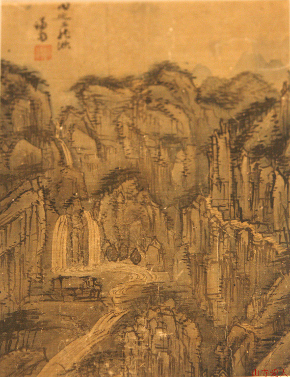 Jeong Seon, Samyongchu Waterfalls on Mount Naeyeon. Watercolor on paper, 159.8×56.2cm, Leeum.